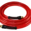 PFE50504TR By Coilhose | Flexeel® Reinforced Hose | 5/16" Hose ID | 0.473" Hose OD | 1/4" Male NPT Reusable Strain Relief Fittings | 50ft | Transparent Red | Straight | Polyurethane