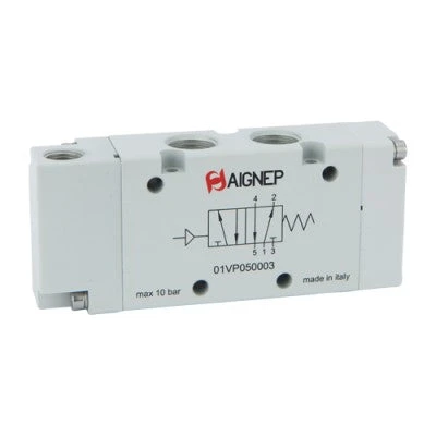 01VP050003 By AIGNEP | 01V Control Valves Series | Pneumatic Valve | 5/2 Single Air Pilot/Spring Return 1/4" G-Thread Ports 1 01VP050003 By AIGNEP | 01V Control Valves Series | Pneumatic Valve | 5/2 Single Air Pilot/Spring Return 1/4" G-Thread Ports