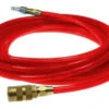 PFE6100TR16X By Coilhose | Flexeel® Reinforced Hose | 3/8" Hose ID | 9/16" Hose OD | 1/4" Six Ball Coupler & Connector With Quick Connect Fittings | Automotive | 100ft | Transparent Red | Straight | Polyurethane