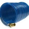 S14-25B By Coilhose | Stowaway™ Heavy Duty Coiled Air Hose | 1/4" Hose ID | 1/4" Male NPT Thread | 2 Swivel Fittings | Blue | Nylon | 25ft