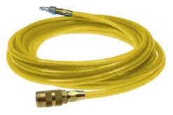 PFE4025TY16X By Coilhose | Flexeel® Reinforced Hose | 1/4" Hose ID | 3/8" Hose OD | 1/4" Six Ball Coupler & Connector With Quick Connect Fittings | Automotive | 25ft | Transparent Yellow | Straight | Polyurethane