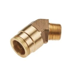 179PTCNS-6-4 By Parker | Threaded Fitting | 3/8" Rigid Push-to-Connect X 1/4" Male NPT Thread | 45° Elbow | Brass | Pack Of 10