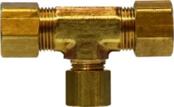 18111 (18-111) By Midland | Compression Fitting | Forged Reducing | 3/8" Tube OD X 1/4" Tube OD X 1/4" Tube OD | Tee | Brass