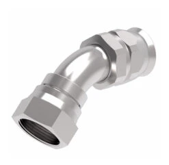 190773-16S Aeroquip By Danfoss | Female Universal 45° Elbow Super Gem PTFE Reusable Hose Fitting | -16 Female JIC (Also Couples W/ SAE 45° Flare) -16 Reusable Hose End | Steel