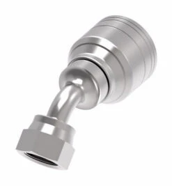 1AA12FRA16 Aeroquip By Danfoss | 1 & 2 Wire TTC Female ORS Swivel 45° Elbow (FRA) Crimp Fitting | -12 Female O-Ring Face Seal Swivel  x -16 Hose Barb | Steel
