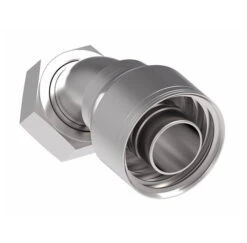 1AA24FRA24 Aeroquip By Danfoss | 1 & 2 Wire TTC Female ORS Swivel 45° Elbow (FRA) Crimp Fitting | -24 Female O-Ring Face Seal Swivel  x -24 Hose Barb | Steel -Hose Ware House 1AA FRA Danfoss Aeroquip Crimp Fitting 3 6