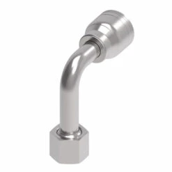 1AA12FRC12 Aeroquip By Danfoss | 1 & 2 Wire TTC Female ORS Swivel 90° Long Drop Elbow (FRC) Crimp Fitting | -12 Female O-Ring Face Seal Swivel X -12 Hose Barb | Steel