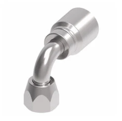 1GA8FJB6 Aeroquip By Danfoss | 1 & 2 Wire OTC Female JIC 37° Swivel 90° Elbow (FJB) Crimp Fitting | -08 Female JIC 37° Swivel X -06 Hose Barb | Steel