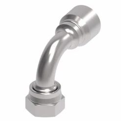 1GA16FRB12 Aeroquip By Danfoss | 1 & 2 Wire OTC Female ORS Swivel 90° Short Drop Elbow (FRB) Crimp Fitting | -16 Female O-Ring Face Seal Swivel X -12 Hose Barb | Steel