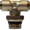20716N (20-716N) By Midland | Push-In Fitting | Metric Tube Swivel Male | 4mm Tube OD X 1/4" Male Global Thread | Tee | Nickel Plated Brass