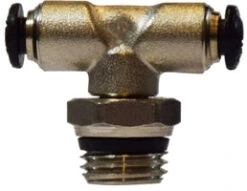 20716N (20-716N) By Midland | Push-In Fitting | Metric Tube Swivel Male | 4mm Tube OD X 1/4" Male Global Thread | Tee | Nickel Plated Brass