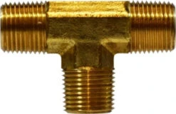 28291 By Midland | Forged All | 1/4" Male NPTF X 1/4" Male NPTF X 1/4" Male NPTF | Tee | Brass