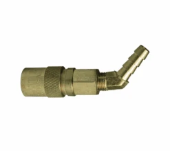 3CM4S4-B Dixon Valve Brass CM-Series Quick Disconnect 3/8" Industrial Mold Interchange Valved Hydraulic Coupler - 45 Deg. - Hose Barb - 1/2" Hose ID
