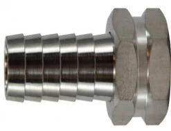 30033SS By Midland | Garden Fitting | Female Only | 5/8" Hose Barb X 3/4" Female GHT | 316 Stainless Steel
