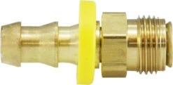 30277 By Midland | Push On Hose Barb | Inverted Flare Swivel | 1/2-20 UNF Thread | 1/4" Hose ID X 5/16" Male Inverted Flare | Brass