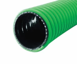 3045-0400-100 By Jason Industrial | 3045 Series | Drop Hose For Suction & Delivery Of Gasoline, Alternative Fuels | S-omega | 65 PSI | 4" ID | 4.83" OD | Green/Black | Polyurethane | 100ft