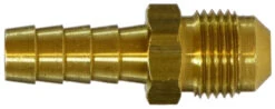 32082 By Midland | Hose Barb Flare | 1/4" Hose ID X 3/8" Male 45° Flare | 45° Elbow | Adapter | Brass