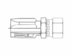 630R-2 By Couplamatic | R1 & R2 Reusable Coupling | 3/8" Hose ID X 3/4x16 Thread Size | For 100R2 Thin Hose JIC 37° Female Swivel | Straight | Trivalent Zinc Plating