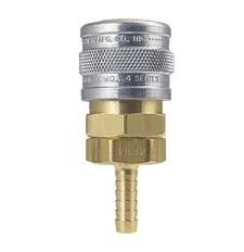 4904 By ZSi-Foster | Quick Disconnect | 1-Way Manual Socket | 1/2" ID | Hose Stem | Brass/Steel