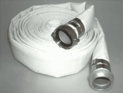 4705-0150-050AB By Jason Industrial | 4705 Series | Municipal Grade Single Jacket (SJ) Mill Discharge Hose Assembly | 230 PSI | 1-1/2" ID | M X F AB Pin Lug W/ 5/8" Bands | White | 50ft