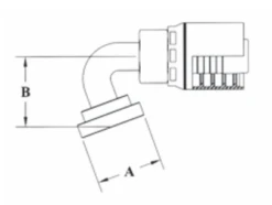 4GC56-16x16 By Couplamatic | Grip Crimp 4GC Series Coupling | 1" Hose ID X 1" Split Flange Size | Code 61 | 110° Elbow | Trivalent Zinc Plating