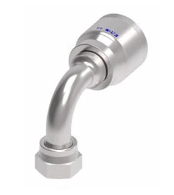 4SA20FRB16 Aeroquip By Danfoss | 4 Wire 4S Female ORS Swivel 90° Elbow (FRB) Crimp Fitting | -20 Female O-Ring Face Seal Swivel X -16 Hose Barb | Steel