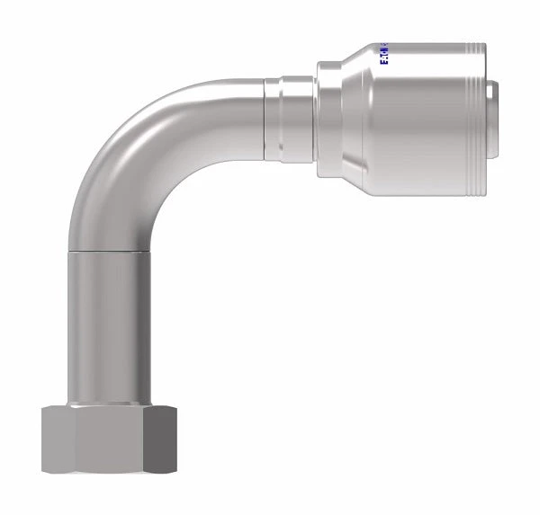 4SA24FRC20 Aeroquip By Danfoss | 4 Wire 4S Female ORS Swivel Long Drop 90° Elbow (FRC) Crimp Fitting | -24 Female O-Ring Face Seal Swivel X -20 Hose Barb | Steel 2 4SA24FRC20 Aeroquip By Danfoss | 4 Wire 4S Female ORS Swivel Long Drop 90° Elbow (FRC) Crimp Fitting | -24 Female O-Ring Face Seal Swivel X -20 Hose Barb | Steel - Image 2