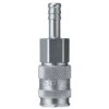9123 23 08 By Parker | Legris Coupler Quick Disconnect | 8 Mm Hose Barb | 19 Mm Hex | 74 Mm Length | Straight | Nickel-Plated Brass | Pack Of 5