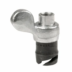 51185 By Alemite | Pin Type Coupler | Thread: 1/8" Female NPTF With Wing | Pressure: 10000 PSI | 45° Elbow