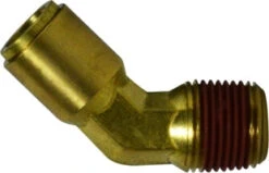 540604 By Midland | DOT Push-In Fitting | 3/8" Tube OD X 1/4" Male NPTF | 45° Elbow | Brass