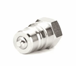 FD56-1072-04-04 HansenĀ® By Danfoss | Quick Disconnect Coupling | 5600 Series | 1/4" Female SAE O-Ring Boss X 7/16" ISO 7241 Type A | Plug | Valved | FKM Seal | Carbon Steel