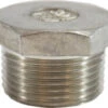 62638 By Midland | 150# Stainless Steel Fitting | Cored Hex Head Plug | 2" Male NPT | 304 Stainless Steel