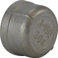 63476 By Midland | 150# Stainless Steel Fitting | Cap (Cast) | 1-1/4" Female NPT | 316 Stainless Steel