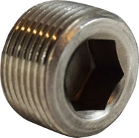 63763 By Midland | 150# Stainless Steel Fitting | Hex Socket Plug (Barstock) | 1/2" Male NPT | 316 Stainless Steel
