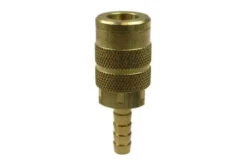 16X5H By Coilhose | CoilFlow™ Six Ball Automatic Interchange Coupler | Manual | 1/4" Body Size | 5/16" Hose Barb | Straight | Brass (Type 16)