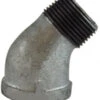 64200 By Midland | Malleable Iron #150 Fitting | 1/8" Female NPT X 1/8" Male NPT | 45° Street Elbow | Galvanized Iron