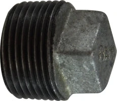 64654 By Midland | Malleable Iron #150 Fitting | Square Head Plug | 3/4" Male NPT | Galvanized Iron