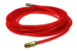 PFE61004TRZ By Coilhose | Flexeel® Reinforced Hose | 3/8" Hose ID | 9/16" Hose OD | 1/4" Male NPT Rigid Reusable Fittings | 100ft | Transparent Red | Straight | Polyurethane