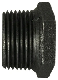 65515 By Midland | Malleable Iron #150 Fitting | Hex Bushing | 1-1/4" Male NPT X 3/8" Female NPT | Black Iron