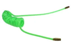 PR38-254A-G By Coilhose | Flexcoil Air Hose | 3/8" Hose ID X 9/16" Hose OD | 1/4" Male NPT Reusable Swivel & Rigid Fittings | Green | Polyurethane | 25ft