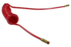 PR516-15B-R By Coilhose | Flexcoil Air Hose | 5/16" Hose ID X 15/32" Hose OD | 3/8" Male NPT Reusable Swivel Fittings | Red | Polyurethane | 15ft