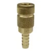 166 By Coilhose | Coilflow™ Automotive Tru-Flate Interchange Coupler | Manual | 1/4" Body Size | 3/8" Hose Barb | Straight | Brass (Type 16)