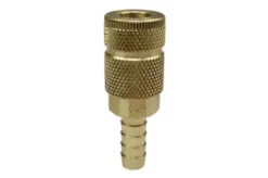 166 By Coilhose | Coilflow™ Automotive Tru-Flate Interchange Coupler | Manual | 1/4" Body Size | 3/8" Hose Barb | Straight | Brass (Type 16)