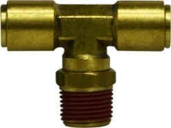 720402S By Midland | DOT Push-In Fitting | Swivel Branch | 1/4" Tube OD X 1/8" Male NPTF | Tee | Brass