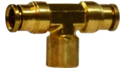 770404 By Midland | DOT Push-In Fitting | Branch | 1/4" Tube OD X 1/4" Female NPTF | Tee | Brass