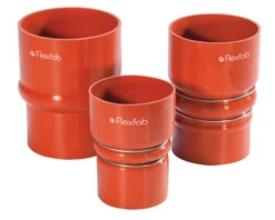 7880 By FlexFab | 4-ply Charge Air Connector (CAC) Convoluted Reducer | 3.50"/4.00" ID | 3.73"/4.23" OD | Red | 6" Overall Length