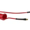 PU14-30A-R By Coilhose | Flexcoil Air Hose | 1/4" Hose ID X 3/8" Hose OD | 1/4" Male NPT Swivel & Rigid Strain Relief Fittings | Red | Polyurethane | 30ft