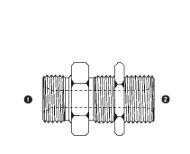 9040-06-04 By AdaptAll | -06 Male BSPP X -04 Male BSPP Bulkhead | Adapter | Carbon Steel