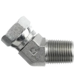 1503-08-08-SS By Brennan Inc. | -08 Male Pipe X -08 Female Pipe Swivel | 45° Elbow | Stainless Steel