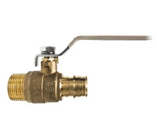 945632LF By Midland | Lead Free PEX Ball Valve | PEX Valve | 3/4" Male Pipe X 3/4" C/E PEX | Adapter | Brass